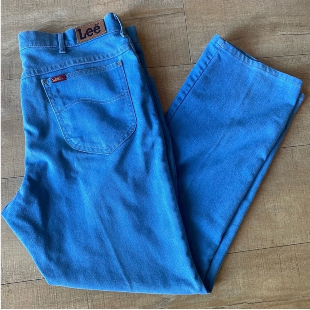 VTG Lee Jeans 80s Light Blue Wash Size 36*30 Union Made In USA western hippie